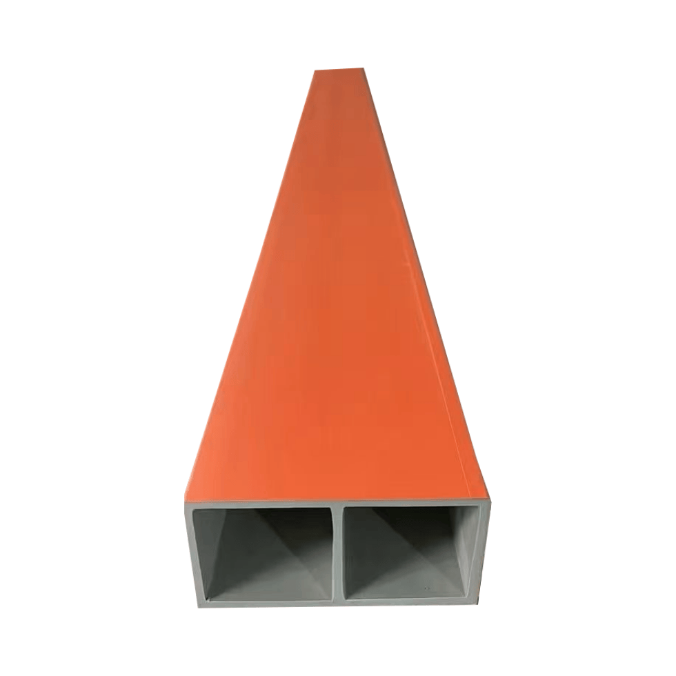 Decorazione per interni Stecca 100*50mm WPC Tubo quadrato cavo Colonna Parete divisoria in legno Grano del legno Soffitto Tubo in legno